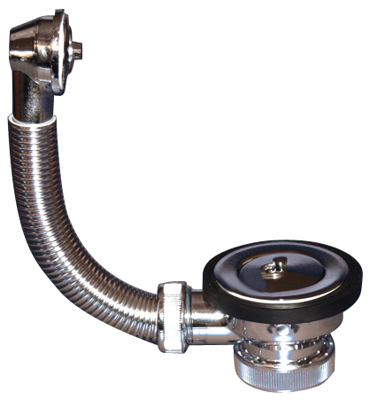 Vàlvula 1 1/2" PVC, acabat cromat, amb sobreeixidor