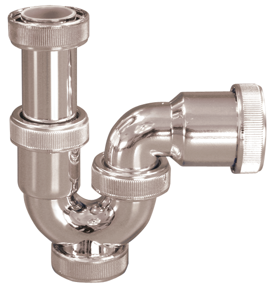 Sifón de PVC acabado cromado 1 1/2"