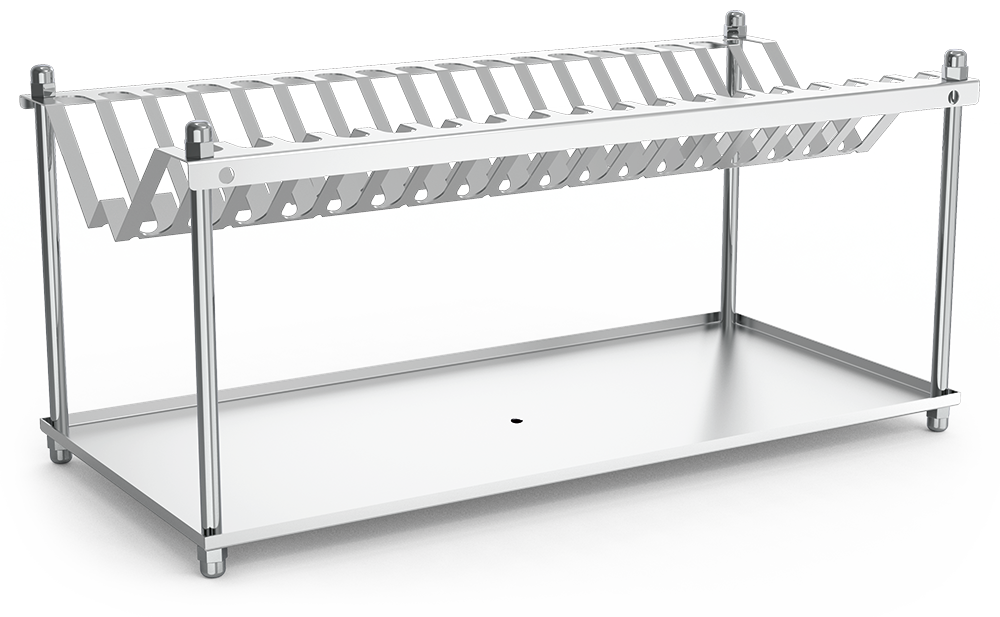 Escurridor de platos y vasos en acero inoxidable