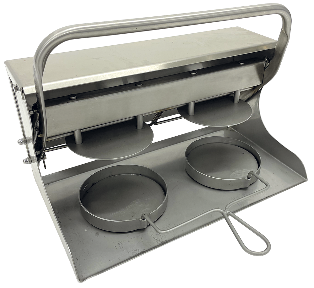 Aplasta hamburguesas de molde redondo 2 unidades de ø130 mm.