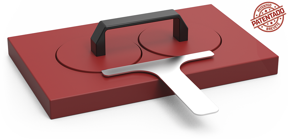 Aplasta hamburguesas higiénico doble ø128 mm.