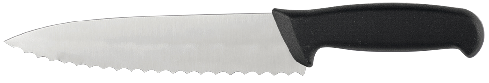 Cuchillo cocinero con filo dentado