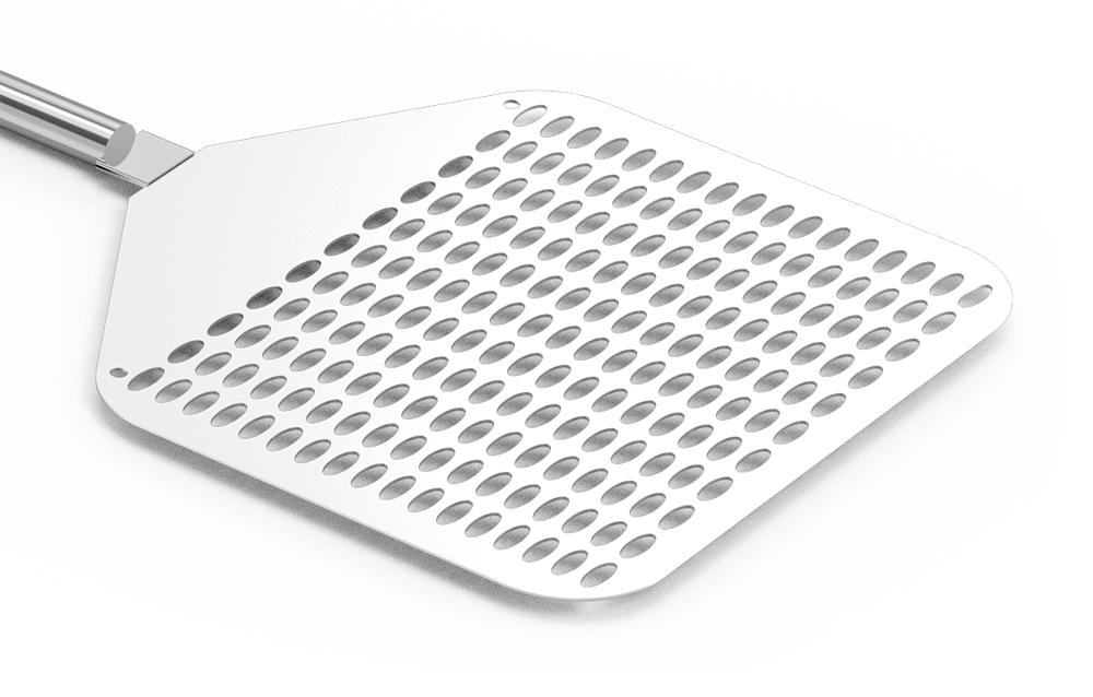 Pala perforada para pizza mango largo acero inoxidable