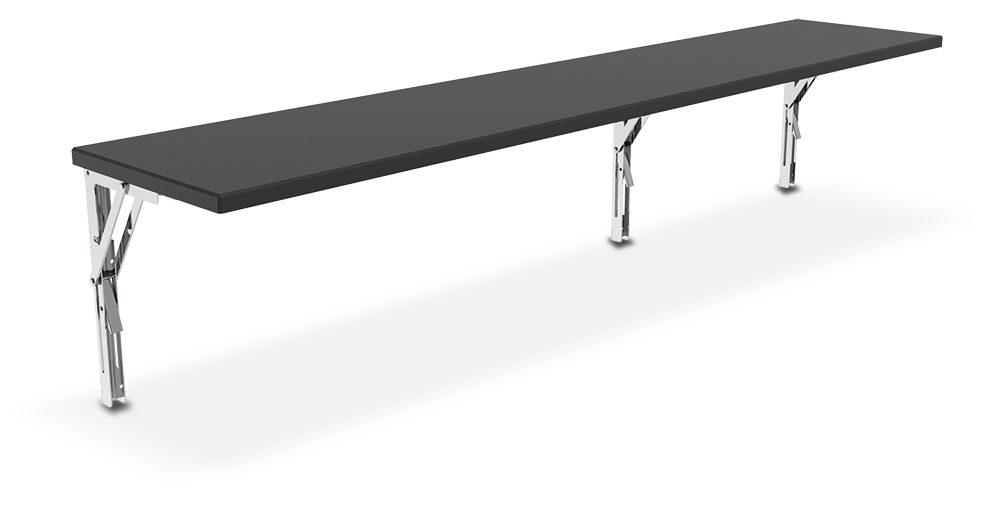 Prestatge abatible de fibra per a punt de venda portàtil de pernils