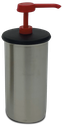 Dosificador de salsa y recipiente inox (rojo)