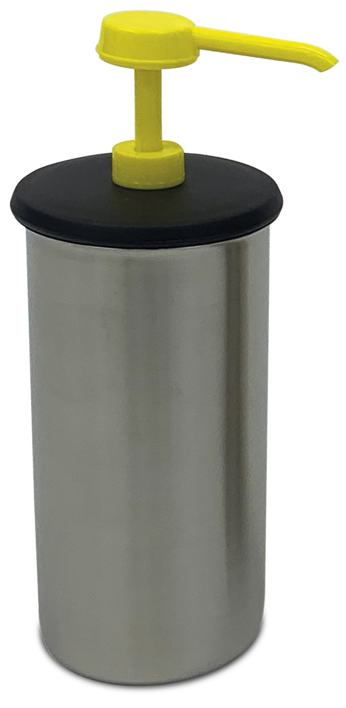 Dosificador de salsa y recipiente inox (amarillo)