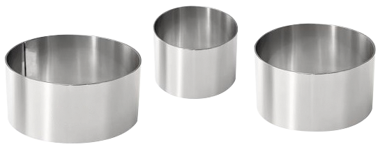 Conjunto de 3 aros de emplatar en acero inox
