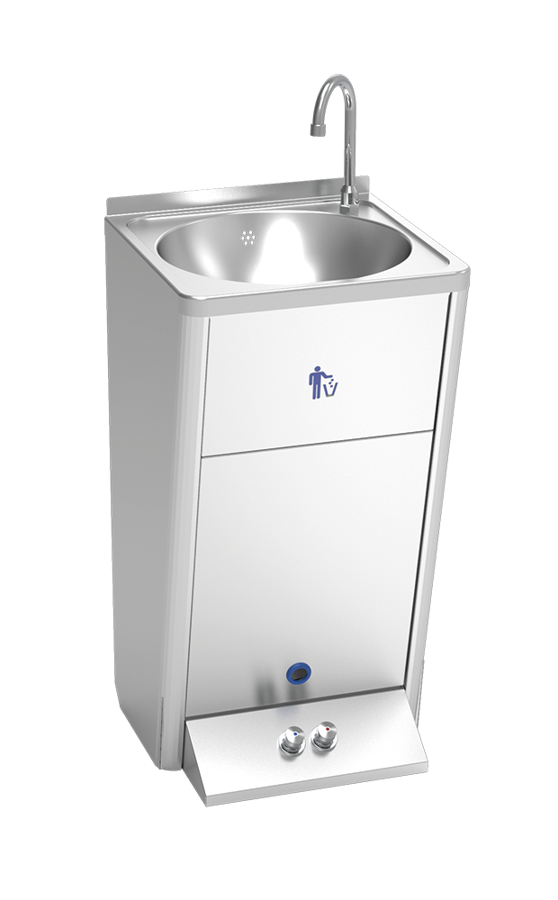 Rentamans portàtil autònom automàtic de doble polsador, aigua freda i calenta