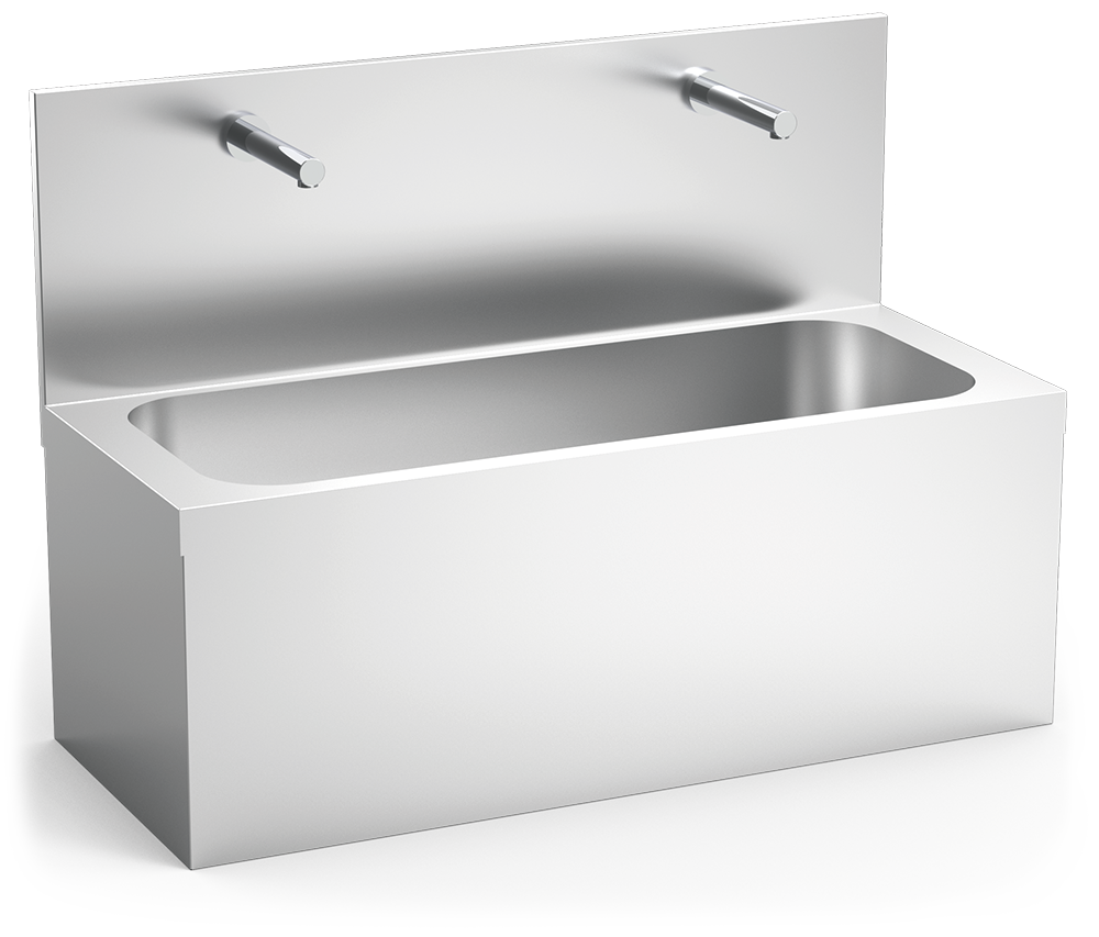 Lavamanos quirúrgico doble con grifos electrónicos