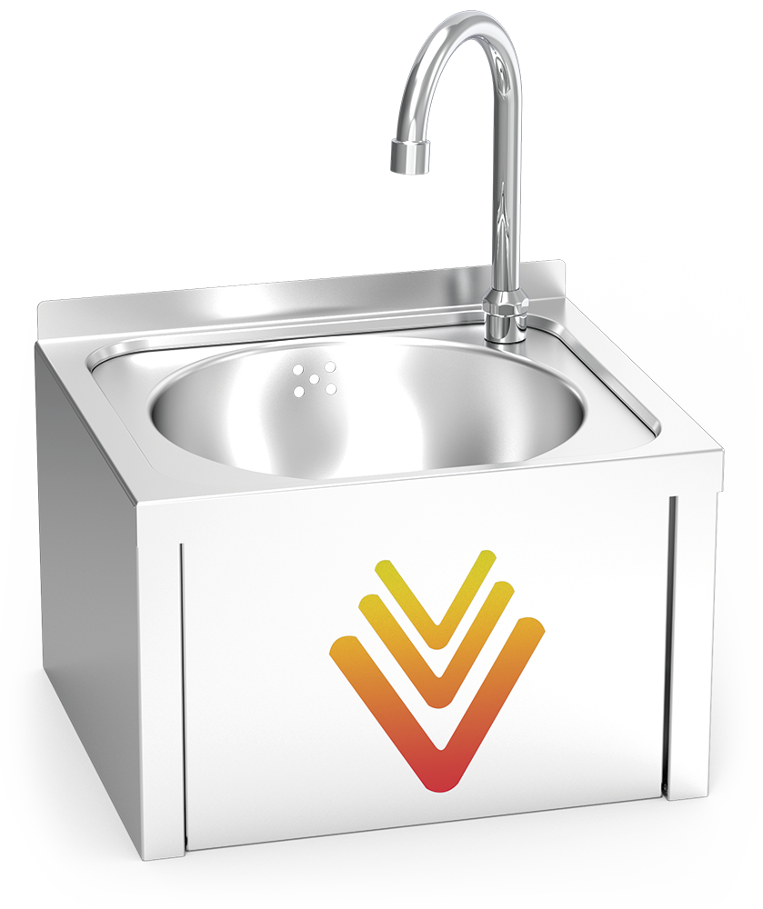 Rentamans mural accionament a genoll amb polsador ocult