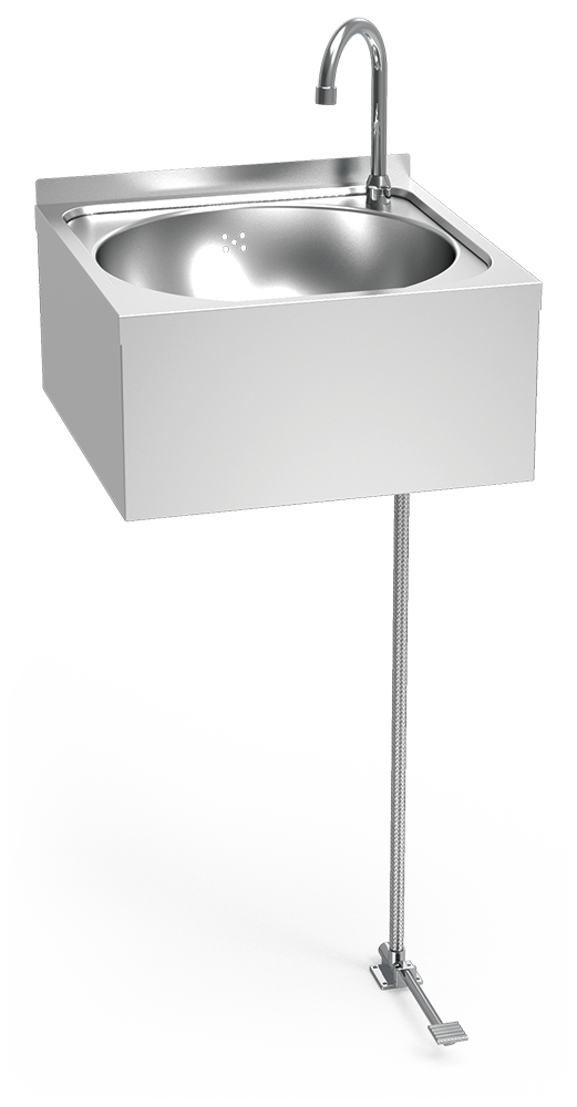 Rentamans mural amb pedal aigua freda i calenta