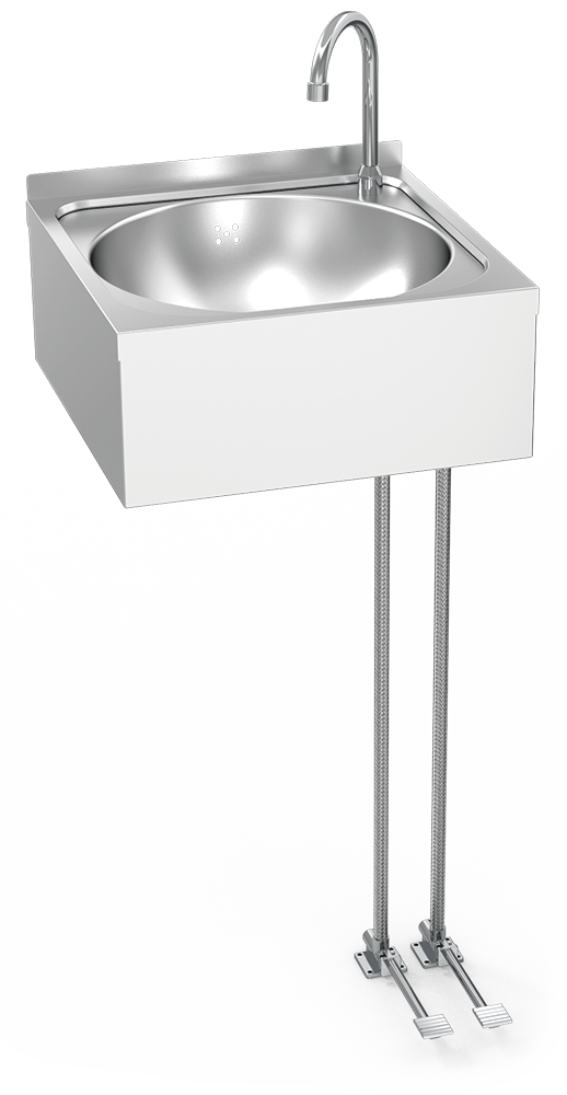 Rentamans mural amb doble pedal aigua freda i calenta