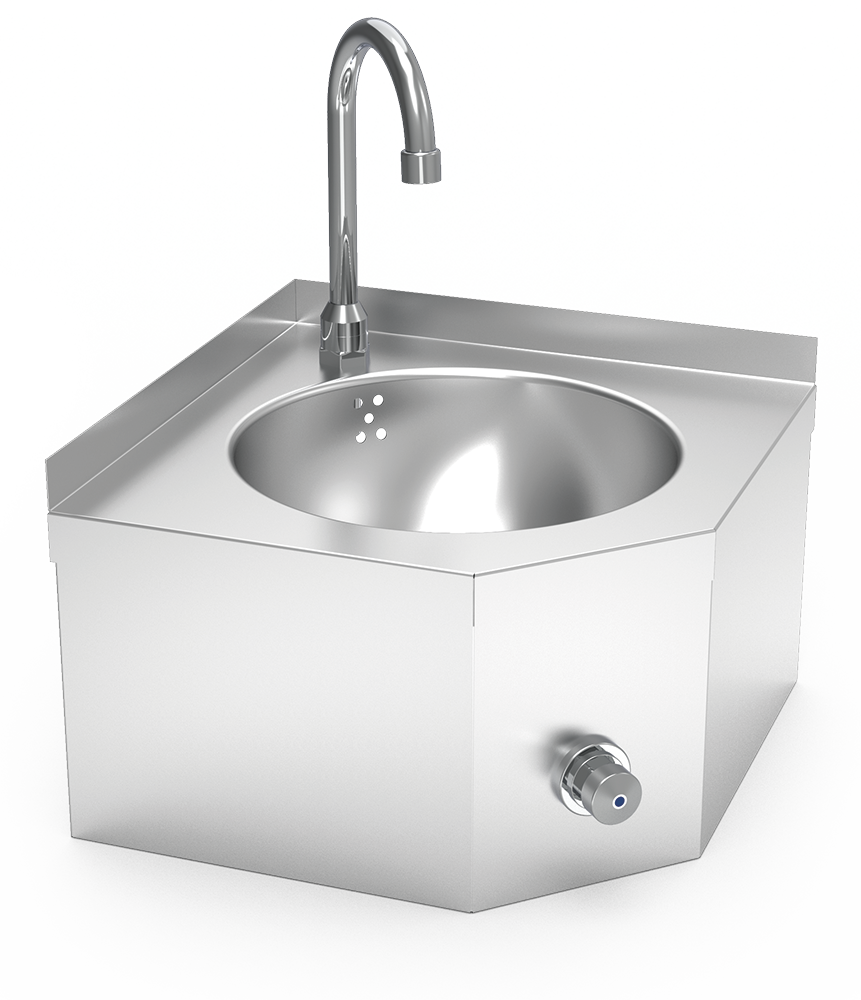 Lavamanos mural de esquina rodilla serie XS agua fría y caliente