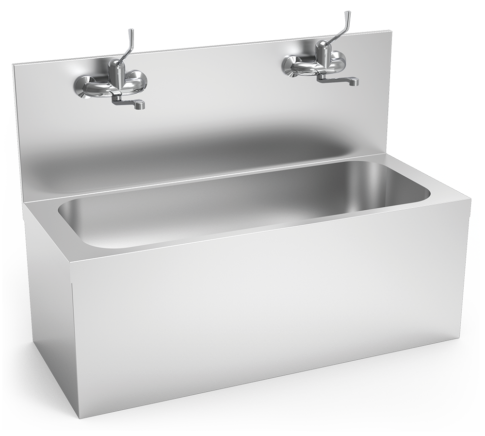 Lavamanos quirúrgico mural con grifería