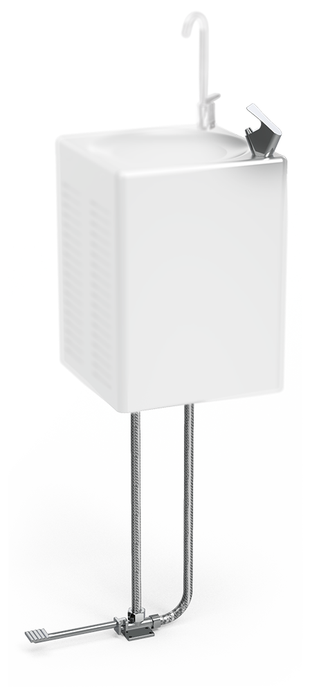 Pedal de accionamiento y grifo sin pulsador opcionales para fuente 464208