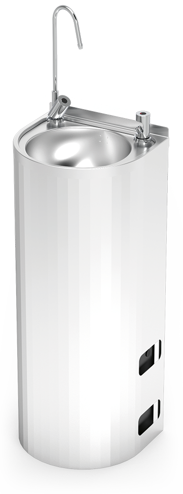 Fuente de columna electrónica inoxidable de agua fría