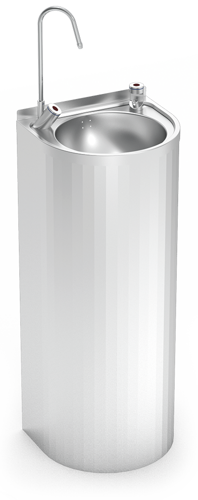 Font d'aigua de columna amb aixeta electrònica sense contacte