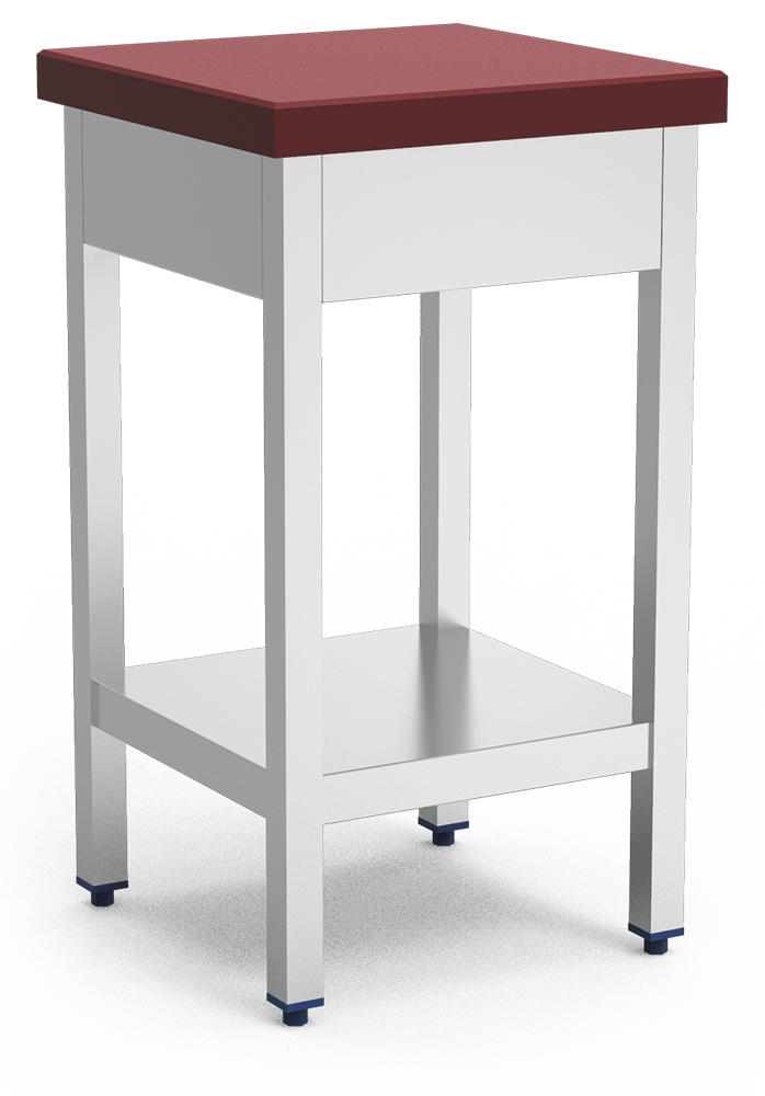 Tajo de trossejament amb fibra vermella amb faldó i *entrepaño