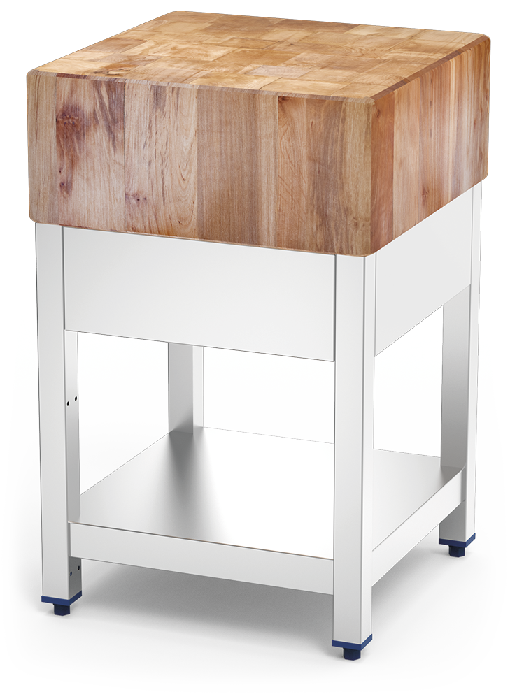 Tajo de trossejament amb fusta de bedoll amb faldó i *entrepaño