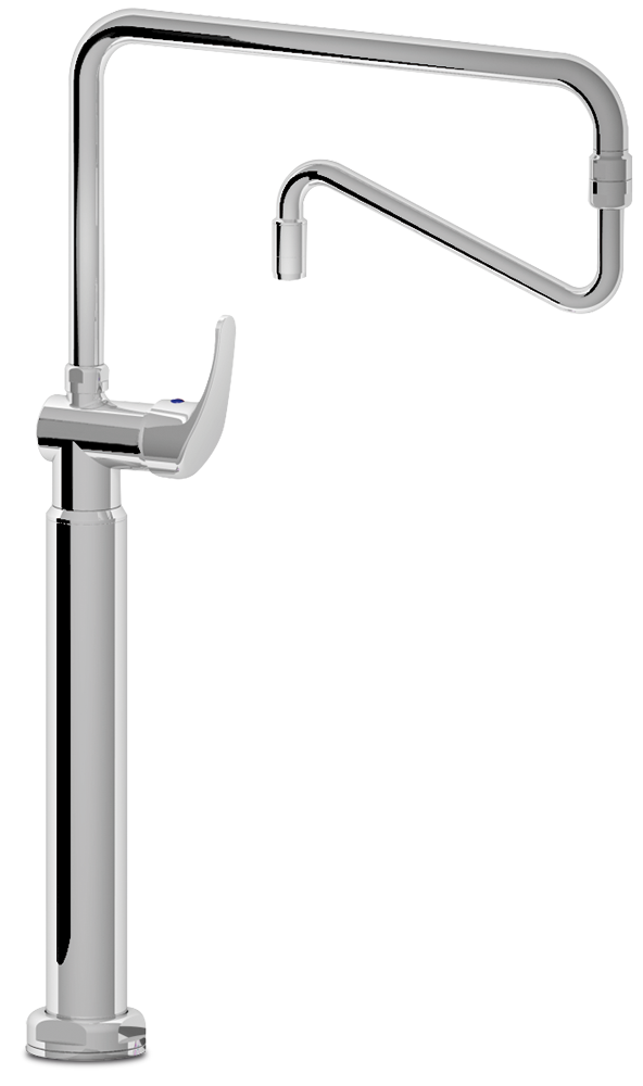 Aixeta de columna orientable 2 aigües monocomandament