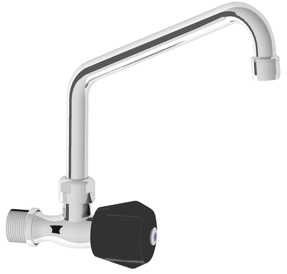 Grifo mural con pomo giratorio aislante de un agua con caño superior