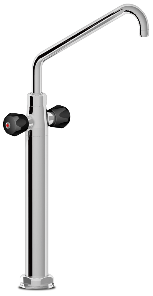 Grifo columna sobremesa 2 aguas pomo aislante