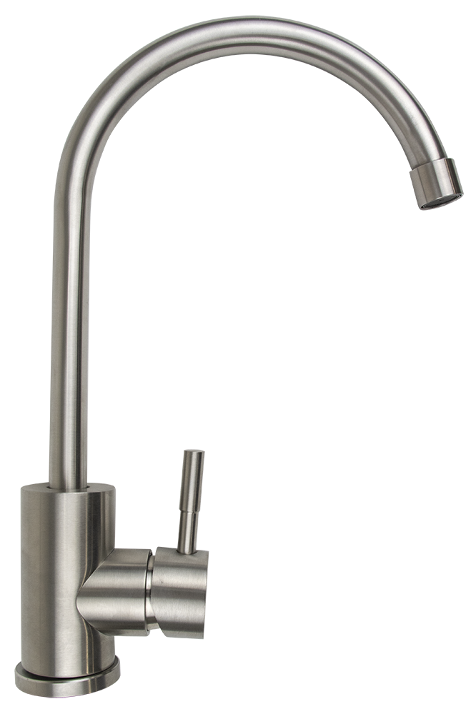 Grifo cocina monomando sobremesa cuello de cisne de acero inoxidable