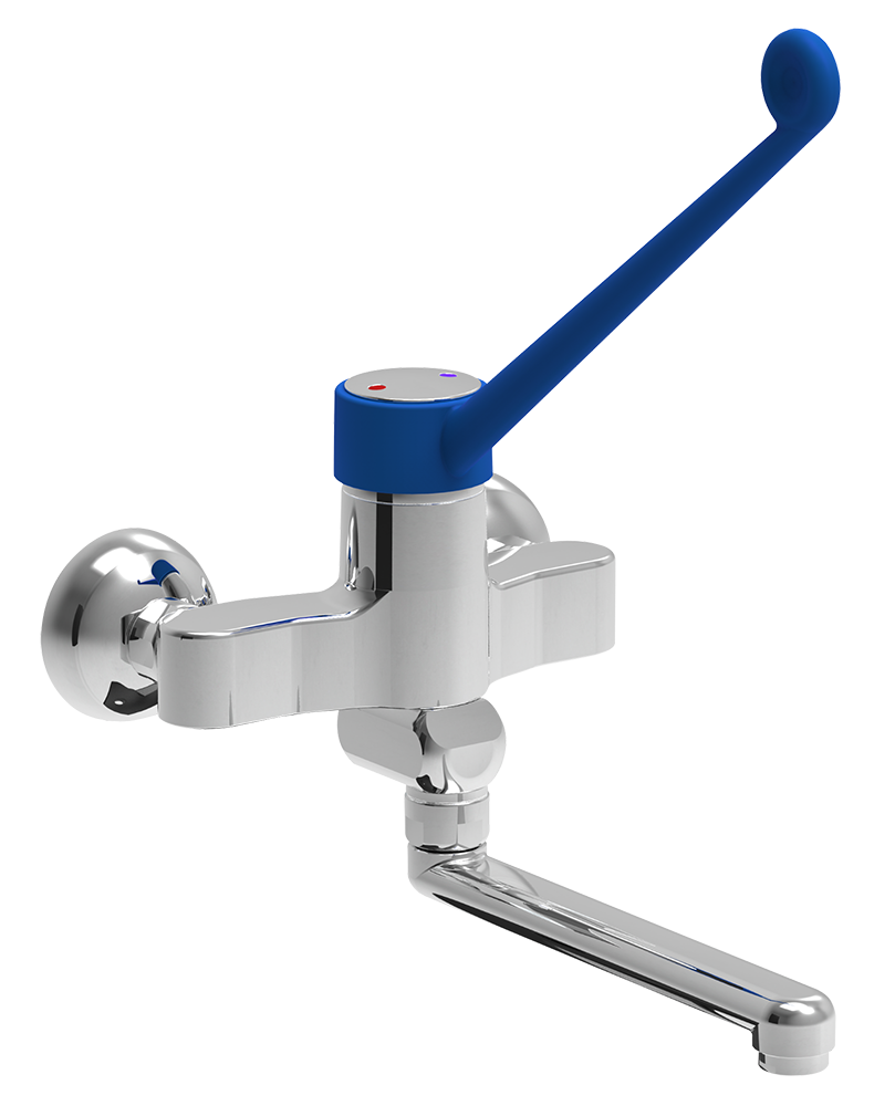 Aixeta mural doble entrada d'accionament a colze canella sota Sèrie *Monoblock