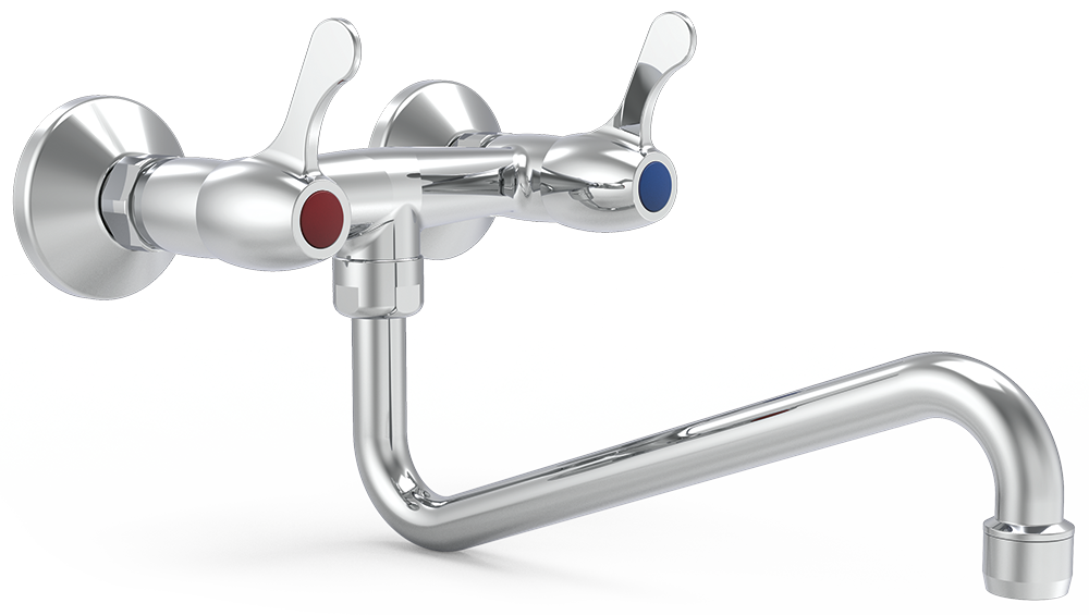 Grifo mural dos aguas 1/4 de vuelta caño bajo