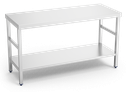 Mesa inox central con entrepaño