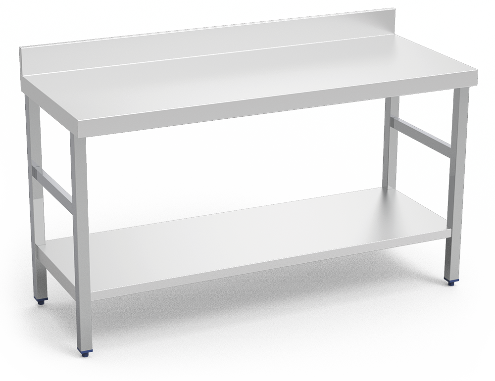 Mesa inox mural con entrepaño