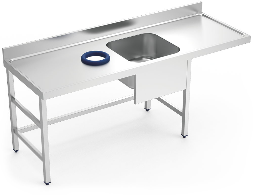 Mesa mural *inox de prerentada 1 cubeta dreta