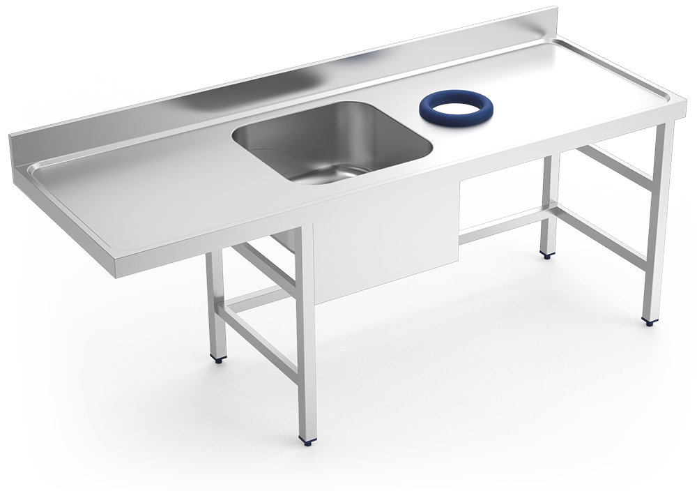 Mesa mural *inox de prerentada 1 cubeta esquerra