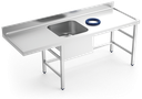 Mesa mural inox de prelavado 1 cubeta izquierda