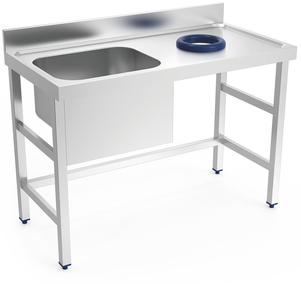 Mesa mural desbarasado con fregadero izquierda