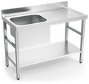 Mesa mural *inox de Xef amb *entrepaño, cubeta *izda