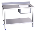 Mesa mural *inox de Xef amb *entrepaño, cubeta *dcha
