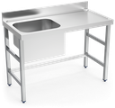 Mesa mural inox de Chef, cubeta izquierda