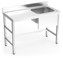 Mesa mural inox de Chef, cubeta derecha