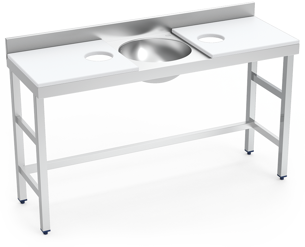 Mesa de preparació i rentada *inox 1500 mm blanca 2 forats