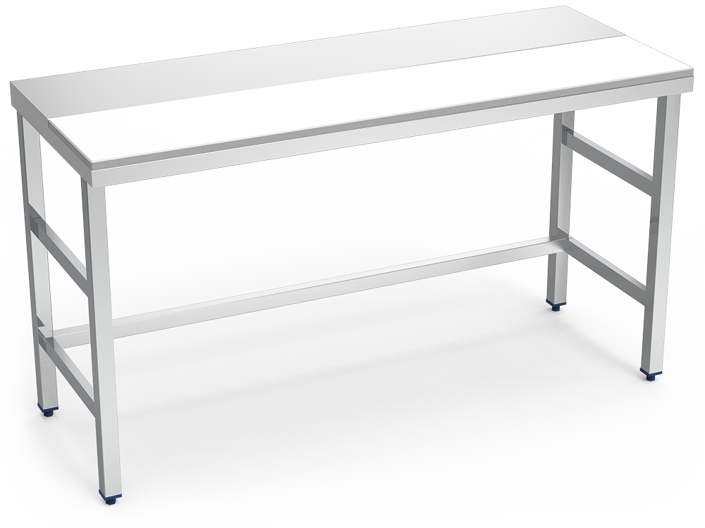 Mesa de preparació central blanca