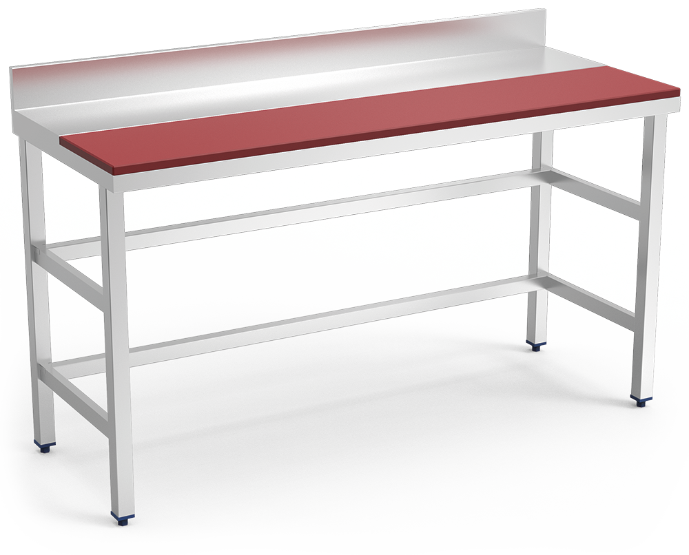 Mesa de preparación mural roja