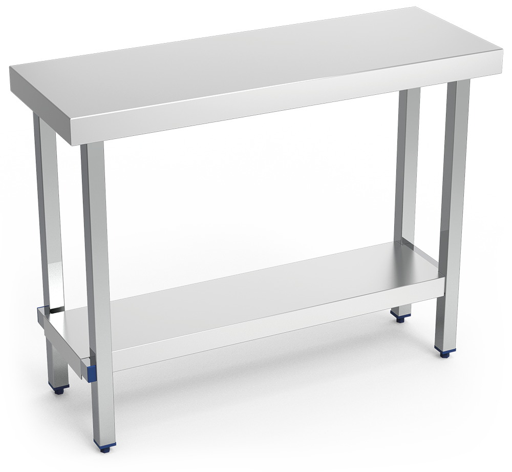Mesa inox profesional plegable con entrepaño
