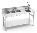 Mesa especial barman inox con grifo y cubetas
