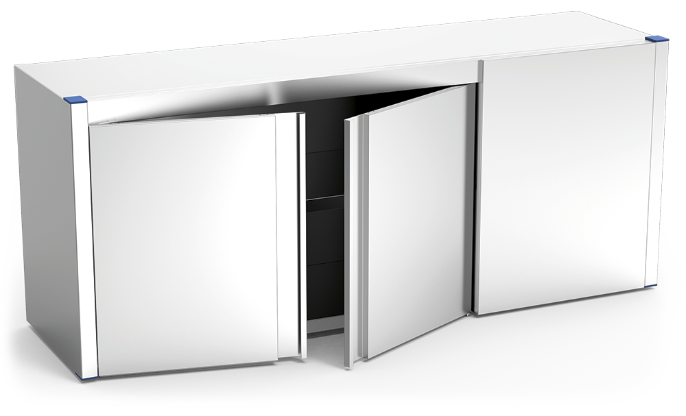 Armario inox de esquina derecha con puertas abatibles