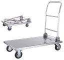 Carro de plataforma inox con asa retráctil