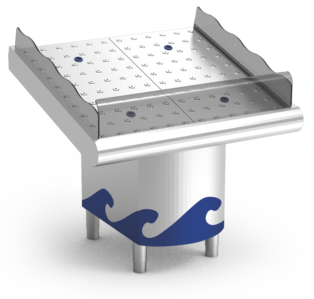 Mostrador de pescadería 1 m con soportes