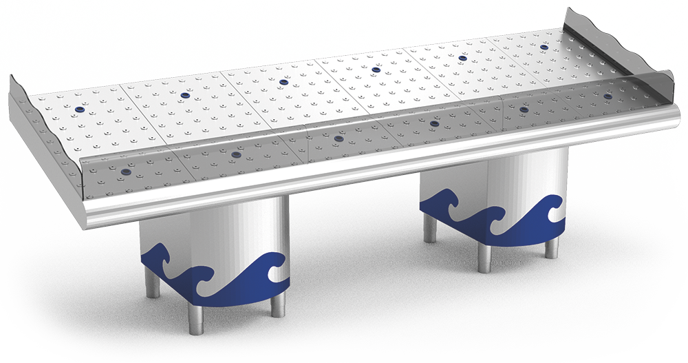 Mostrador de pescadería 3 m con soportes