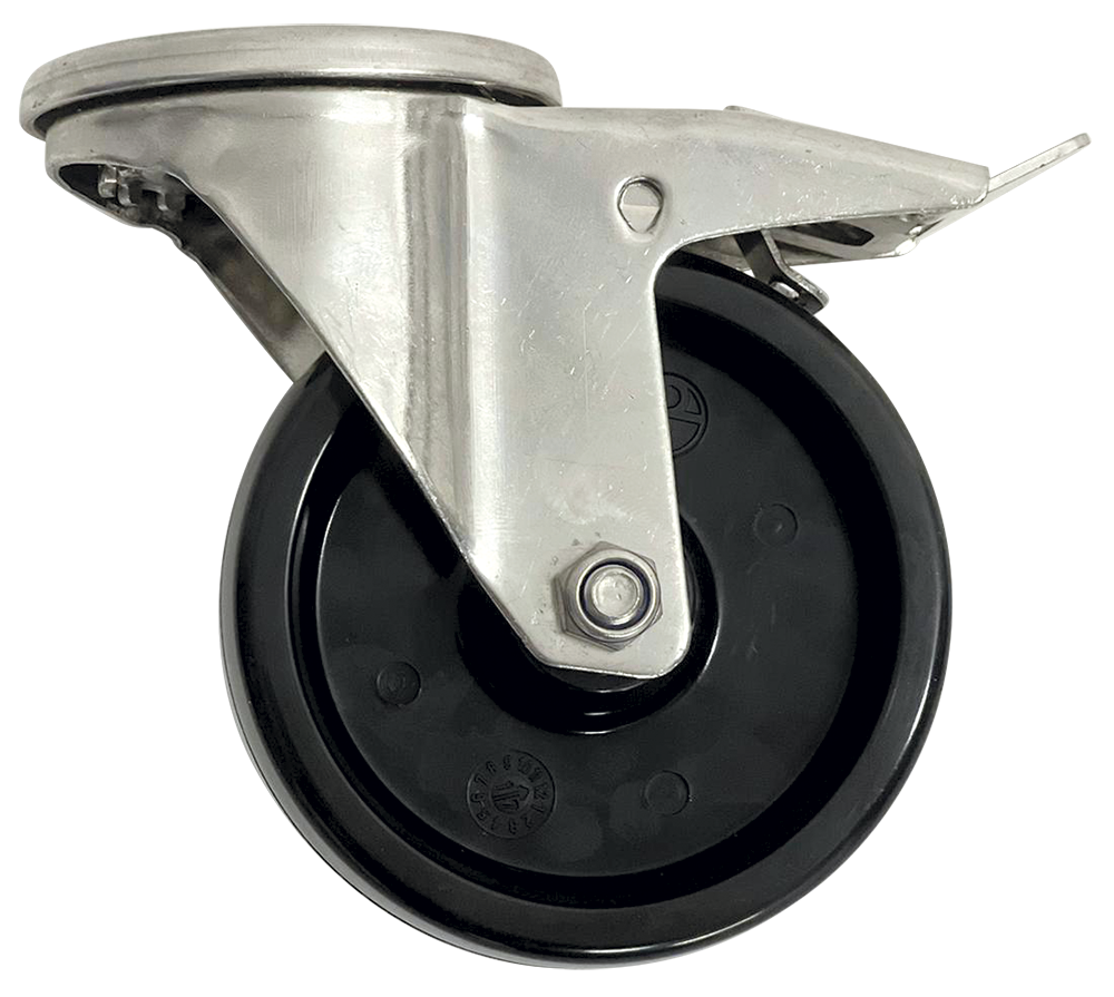 Rueda anticalòrica amb fre en acer inoxidable *ø100 mm.