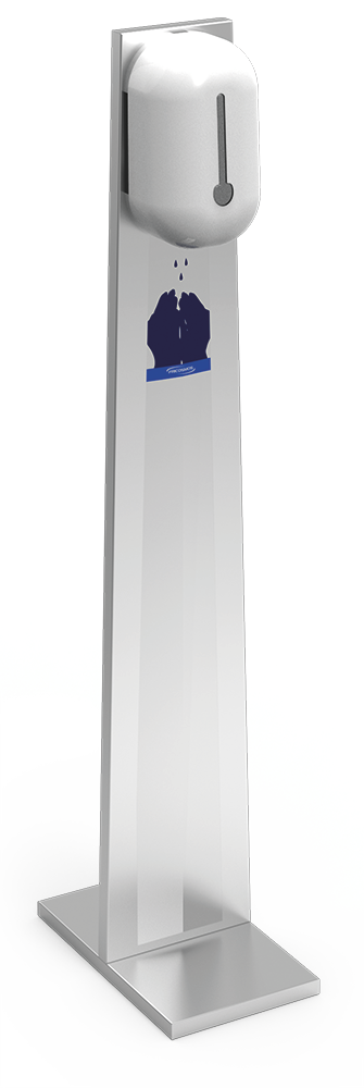 Columna inox de desinfección para gel hidroalcohólico